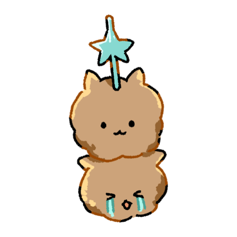 星のピックがささった、ねこの顔のミートボール